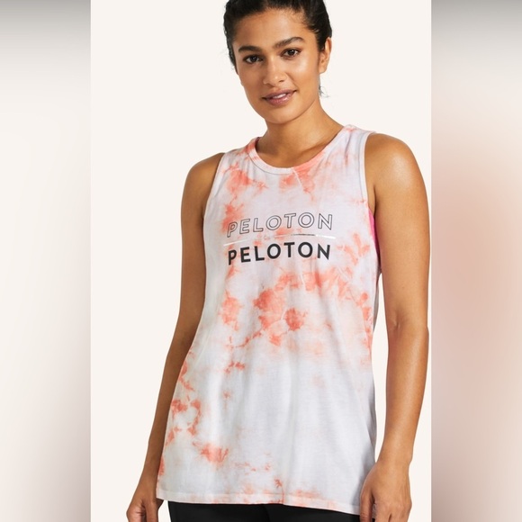 NWT - Peloton Tie-Dye Flow Double Twist Back Relaxed Fit Tank, Size Small - Picture 1 of 8